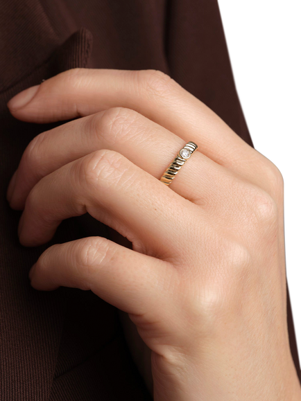 Created Brilliance Arianna 9ct Yellow Gold Lab Grown Diamond Solitaire Band Ring, Gold