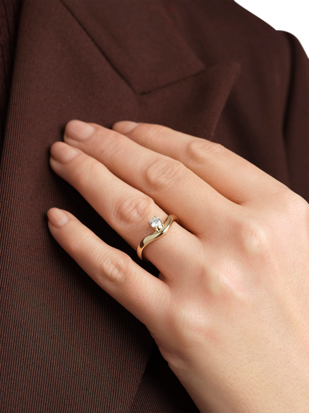 Created Brilliance Goya 9ct Yellow Gold 0.25ct Lab Grown Diamond Band Ring - view 2, Yellow Gold