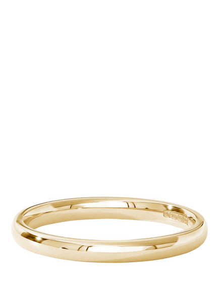 Created Brilliance 9ct Gold 2mm Court Wedding Ring, Yellow Gold