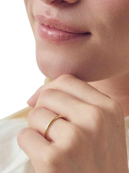 Created Brilliance 9ct Gold 2mm Court Wedding Ring - view 2, Yellow Gold