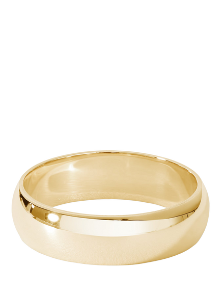 Created Brilliance 9ct Yellow Gold D-Shape Wedding Ring, Yellow Gold