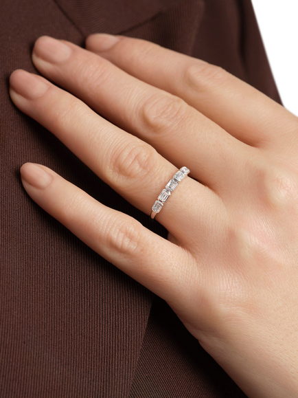 Created Brilliance Beatrix 9ct White Gold 0.53ct Lab Grown Diamond 5-Stone Ring - view 2, White Gold