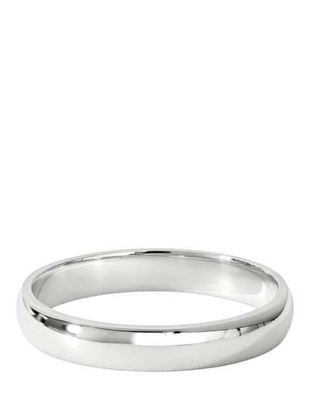 Created Brilliance 9ct White Gold 3mm D-Shape Wedding Ring, White Gold