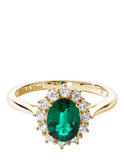 Created Brilliance Cate Lab Grown Diamond & Emerald Ring, Gold, Yellow Gold