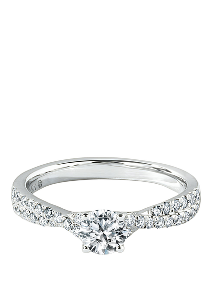 Created Brilliance Amie White Gold Lab Grown Diamond Engagement Ring, Silver, White Gold