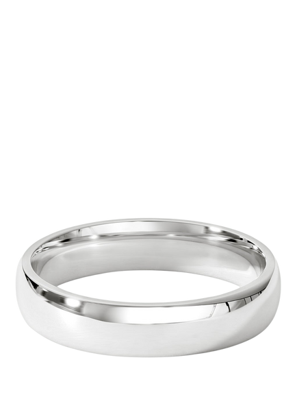 Created Brilliance 9ct White Gold 4mm Court Wedding Ring, White Gold
