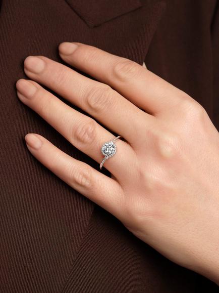 Created Brilliance Esme 9ct White Gold Lab Grown Diamond Engagement Ring - view 2, White Gold