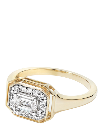 Created Brilliance Clara 9ct Gold Lab Grown Diamond Cluster Ring - view 2, Yellow Gold
