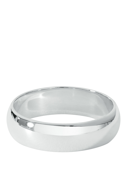 Created Brilliance 9ct White Gold 5mm D-Shape Wedding Ring, White Gold