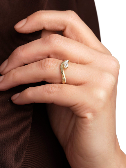 Created Brilliance Thea 9ct Yellow Gold 0.24ct Lab Grown Diamond Band Ring - view 2, Yellow Gold