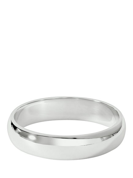 Created Brilliance 9ct White Gold D-Shape 4mm Wedding Ring, White Gold