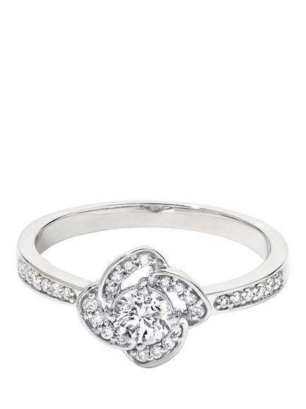 Created Brilliance Eliana 9ct White Gold Lab Grown Diamond Halo Ring, White Gold