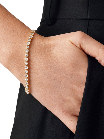 Created Brilliance Valerie 9ct Yellow Gold 4.75ct Lab Grown Diamond Tennis Bracelet - view 2, Yellow Gold