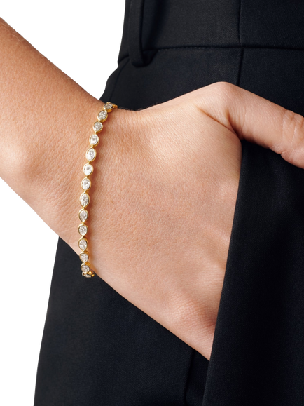 Created Brilliance Annelyse 9ct Yellow Gold 4.47ct Lab Grown Diamond Tennis Bracelet - view 2, Yellow Gold