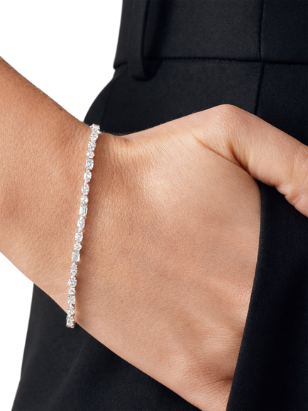 Created Brilliance Lydia 9ct White Gold 4.67ct Lab Grown Diamond Tennis Bracelet - view 2, White Gold