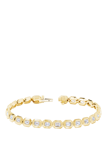 Created Brilliance Athena 9ct Yellow Gold 3.67ct Lab Grown Diamond Tennis Bracelet, Yellow Gold