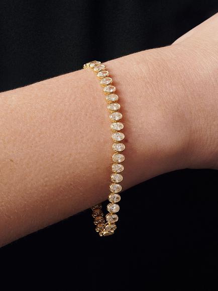 Created Brilliance Briony 9ct Yellow Gold 8.41ct Lab Grown Diamond Tennis Bracelet - view 2, Yellow Gold