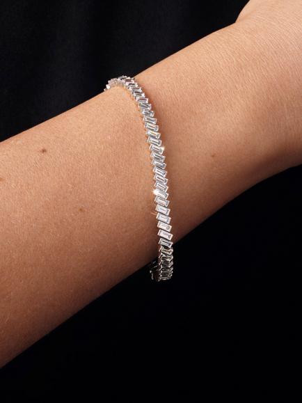 Created Brilliance Cecilia 9ct White Gold 6.05ct Lab Grown Diamond Tennis Bracelet - view 2, White Gold