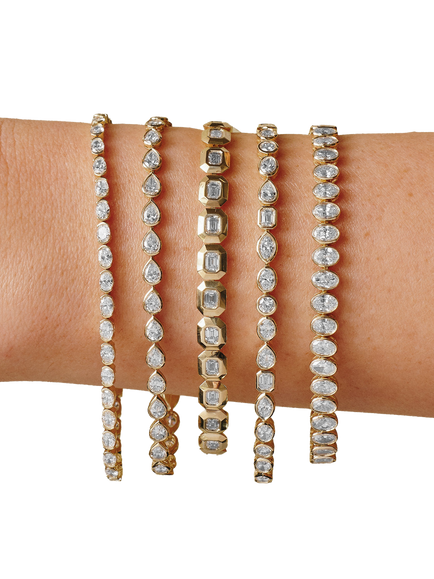Created Brilliance Imogen 9ct Yellow Gold 4.05ct Lab Grown Diamond Tennis Bracelet - view 2, Yellow Gold