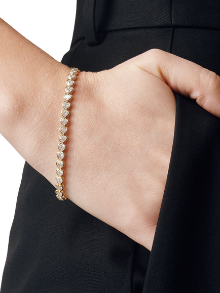 Created Brilliance Valentina 9ct Yellow Gold 5.75ct Lab Grown Diamond Tennis Bracelet - view 2, Yellow Gold
