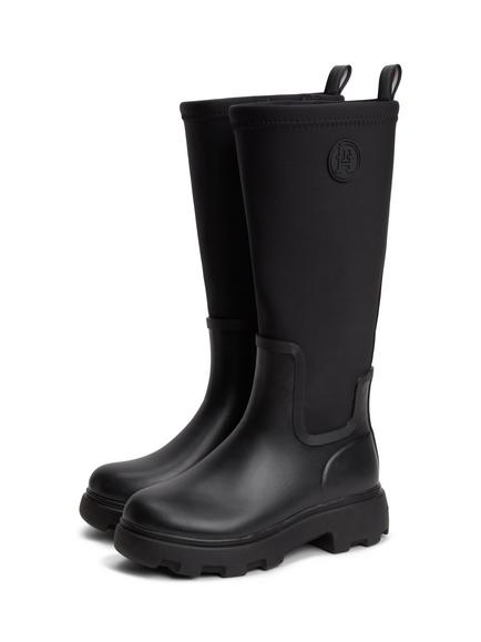 Tommy Hilfiger TH Monogram Knee High Cleat Rain Boots, Black - view 2, Black