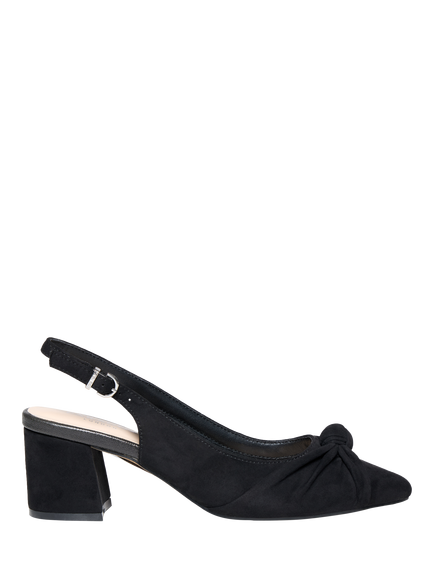 Paradox London Ilene Block Heel Knot Detail Court Shoes, Black