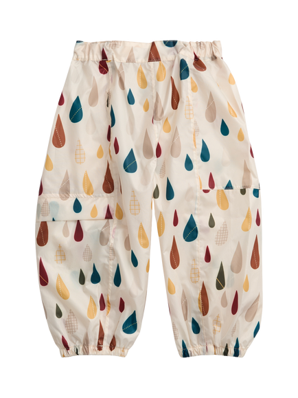 KIDLY by MORI Kids' Wellie Waterproof Pack-Away Trousers, Multi, Multi