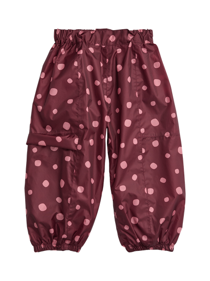 KIDLY by MORI Kids' Waterproof Pack-Away Trousers, Burgundy, Burgundy