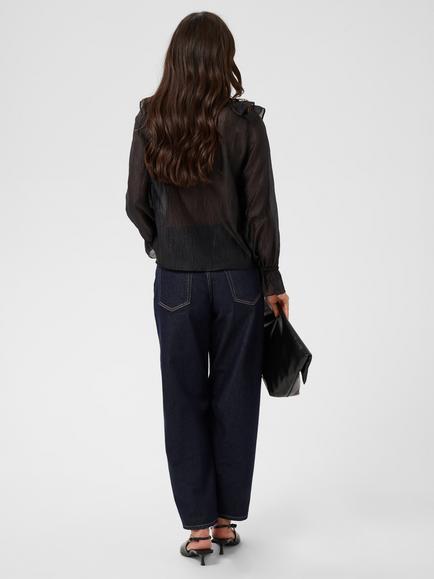 KAFFE Gabrielle Ruffle Shirt, Black - view 2, Black Deep