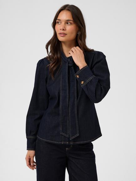 KAFFE Molly Shirt, Raw Blue Denim, Raw Blue Denim