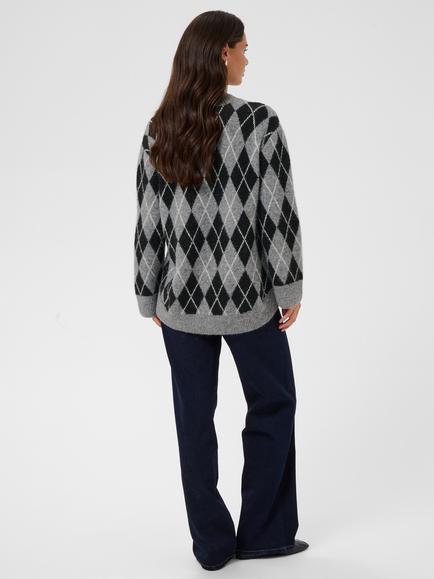 KAFFE Simone Jumper, Grey/Black - view 2, Grey/Black