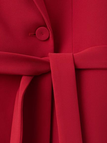 Mango Americana Single Breasted Belted Blazer, Red - view 2, Red