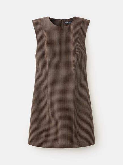 Mango Check Shift Dress, Brown, Brown