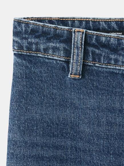 Mango High Rise Wide Leg Jeans, Dark Blue - view 2, Dark Blue