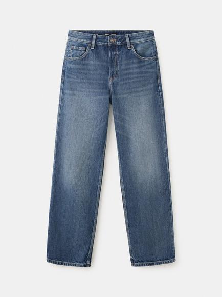 Mango Mid Rise Straight Leg Heritage Jeans, Dark Blue, Dark Blue