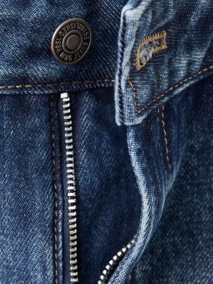 Mango Mid Rise Straight Leg Heritage Jeans, Dark Blue - view 2, Dark Blue