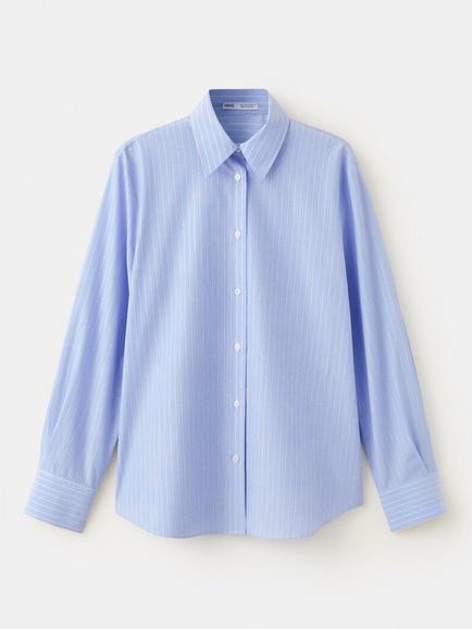 Mango Striped Shirt, Sky Blue, Sky Blue