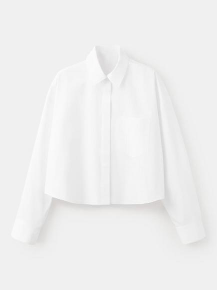 Mango Cropped Shirt, Off White, Off White