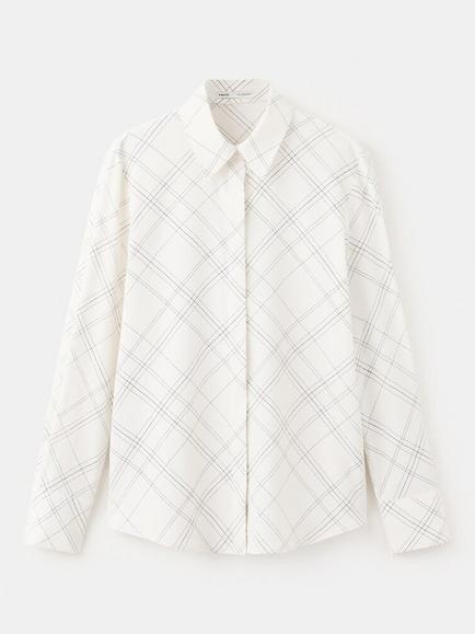 Mango Relaxed Button Down Check Shirt, Raw, Raw