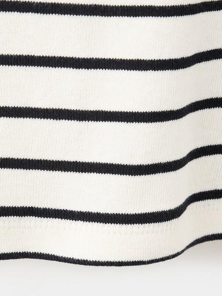 Mango Camiseta Crew Neck Striped Cotton T-Shirt, Black/White - view 2, Black/White