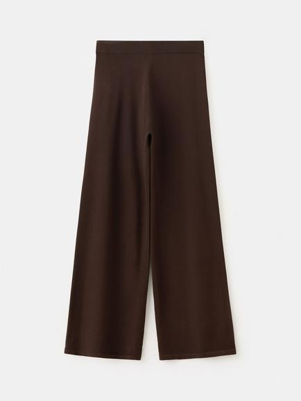Mango Wide Leg Trousers, Chocolate, Chocolate