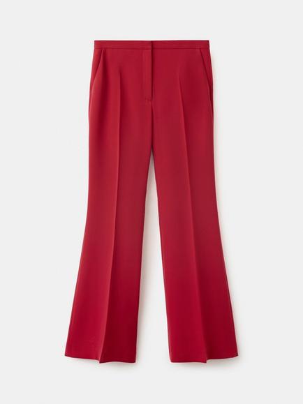 Mango High Rise Tailored Wide Leg Trousers, Red