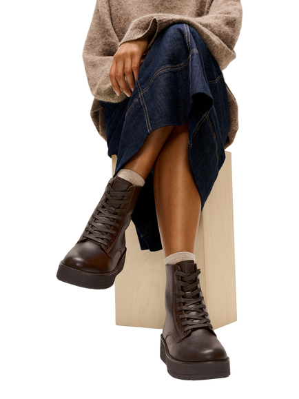 FitFlop GEN-FF Roam Suede Lace Up Chunky Ankle Boots, Chocolate Brown - view 2, Chocolate Brown