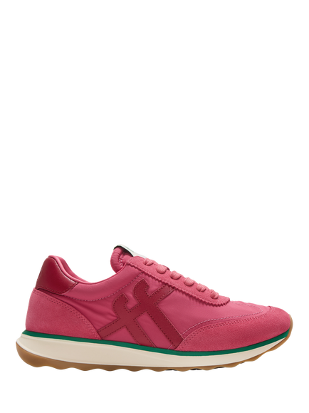 FitFlop Retro-Q Lace Up Trainers, Berry Rose/Marine Green, Berry Rose/Marine Green