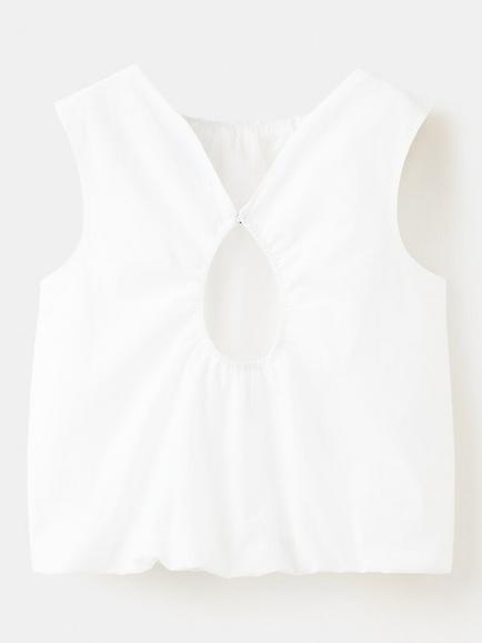 Mango Kids' Boat Neck Boxy Sleeveless Blouse, White - view 2, White
