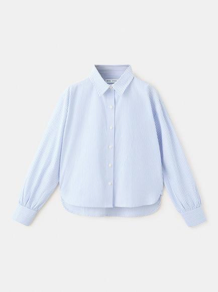 Mango Kids' Button Front Oversized Shirt, Blue, Blue