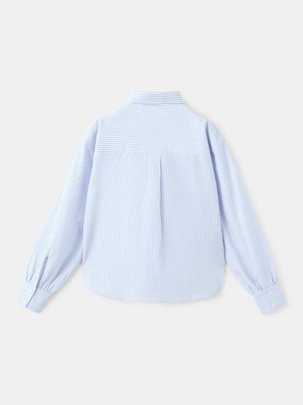 Mango Kids' Button Front Oversized Shirt, Blue - view 2, Blue