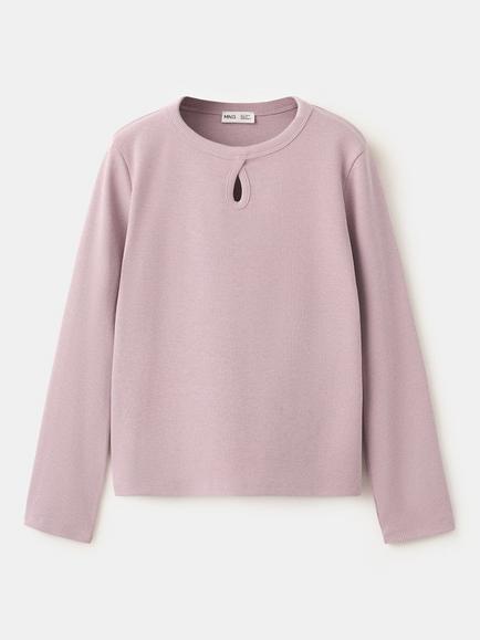 Mango Kids' Camiseta Long Sleeve T-Shirt, Mauve