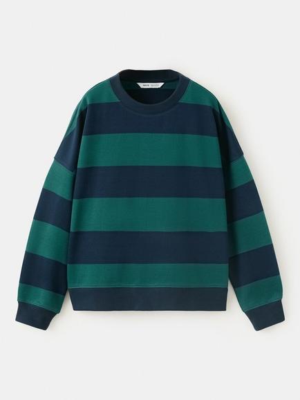 Mango Kids' Relaxed Crew Neck Sweatshirt, Green, Green