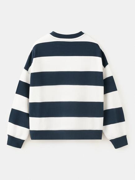Mango Kids' Relaxed Crew Neck Sweatshirt, Navy - view 2, Navy